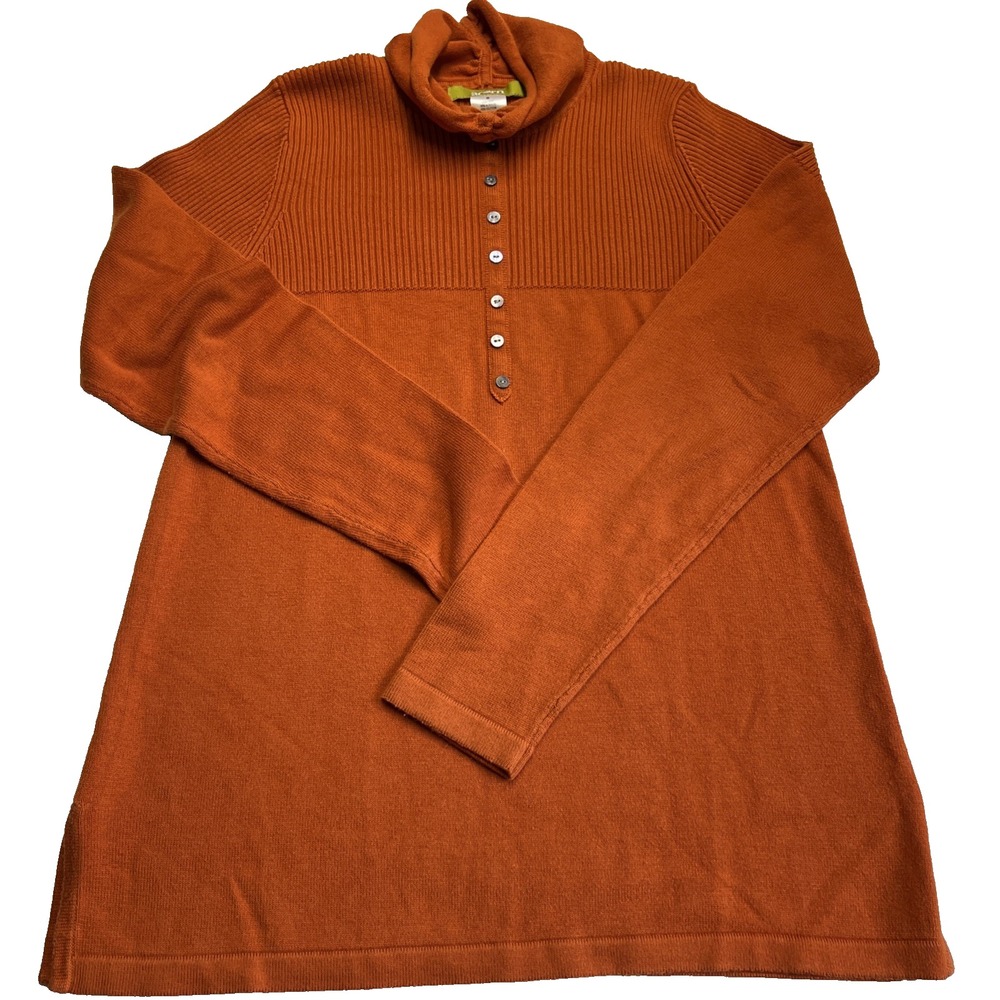 vintage acorn sweater Butternut Buttons Ribbing‎ Turtle Neck Cotton Blend SM